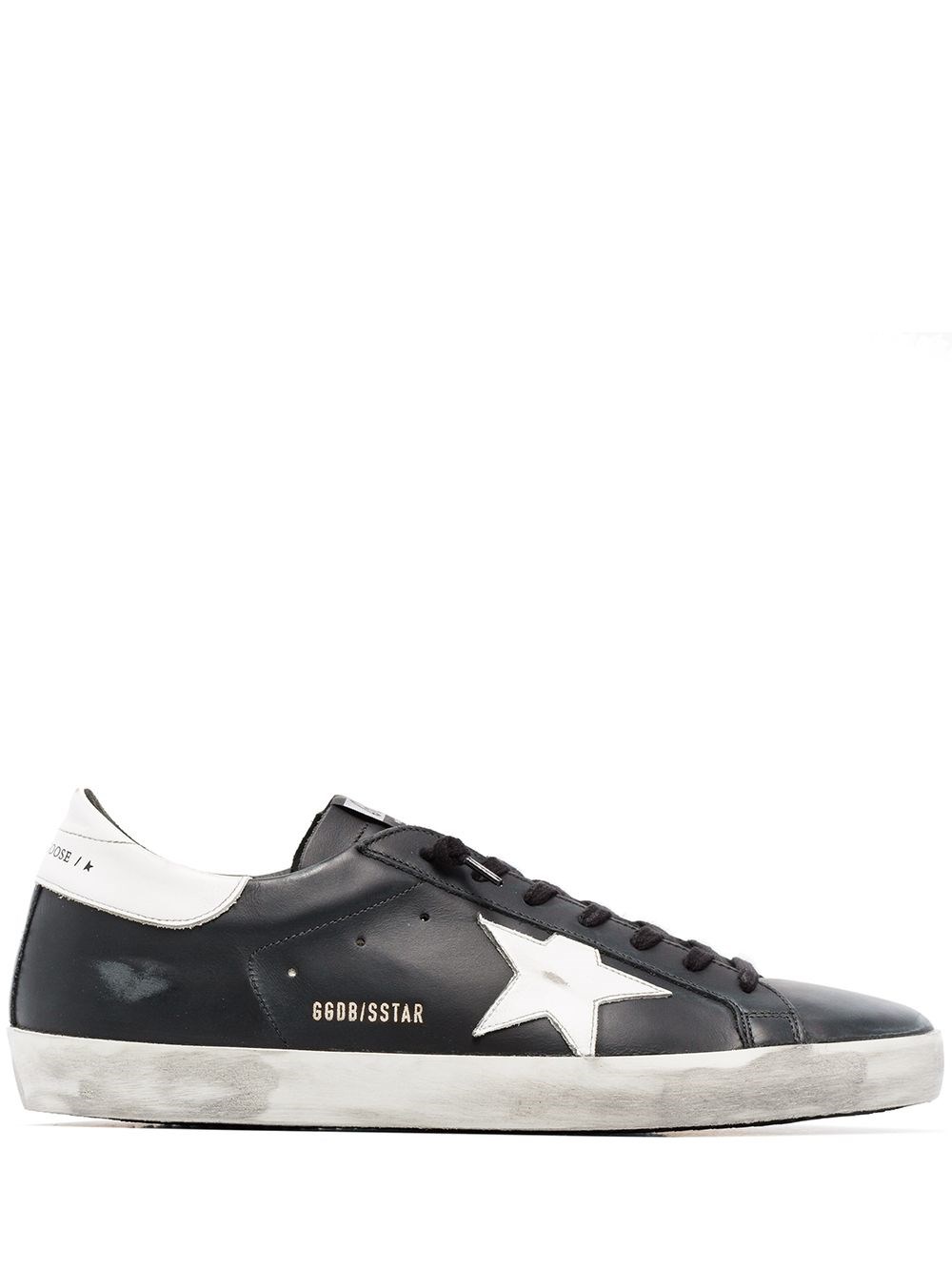 Golden Goose Sneakers Super-star With Vintage Effect In Black
