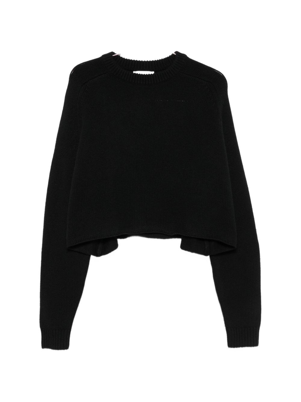 Lisa Yang Short Sweater Karine In Waffle Knit In Black