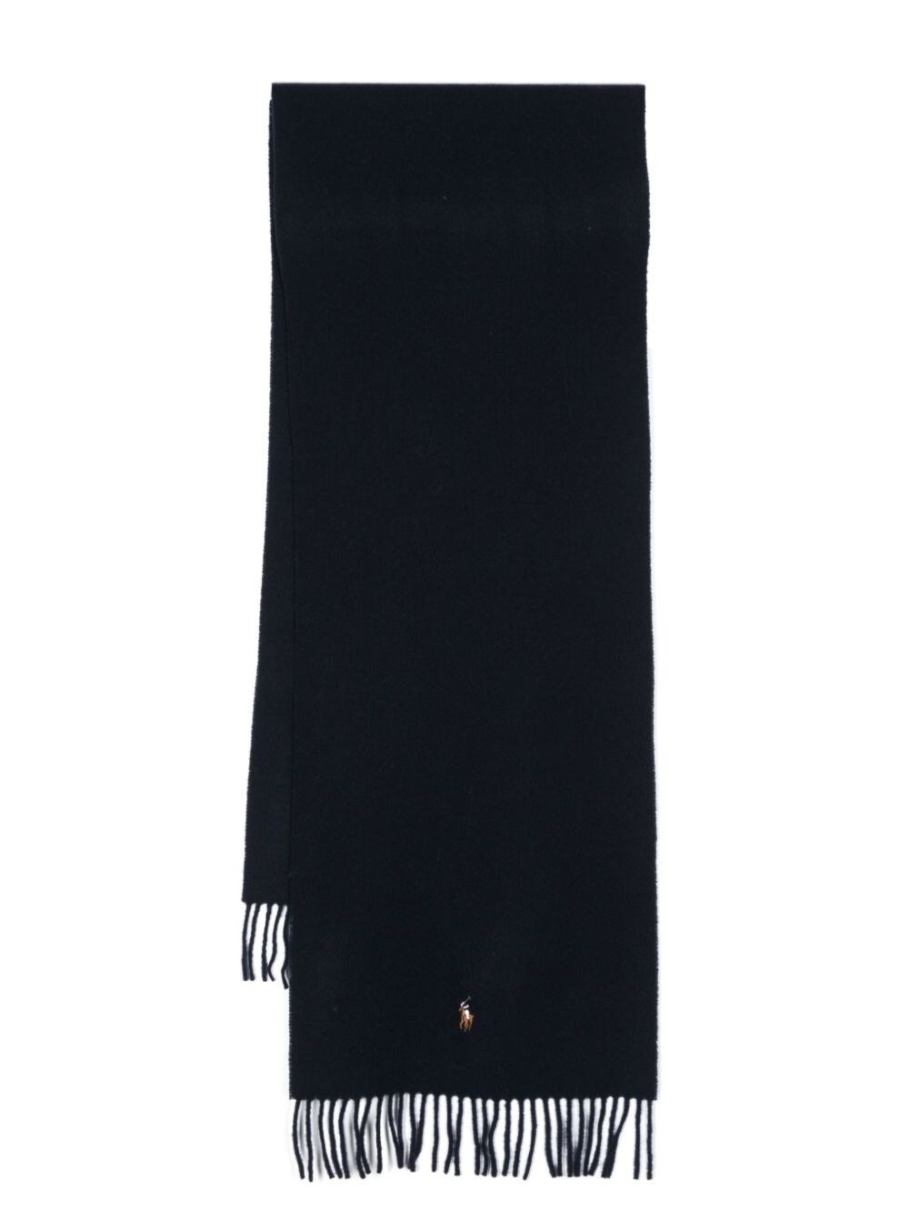 Polo Ralph Lauren Polo Pony Scarf With Fringes In Blue