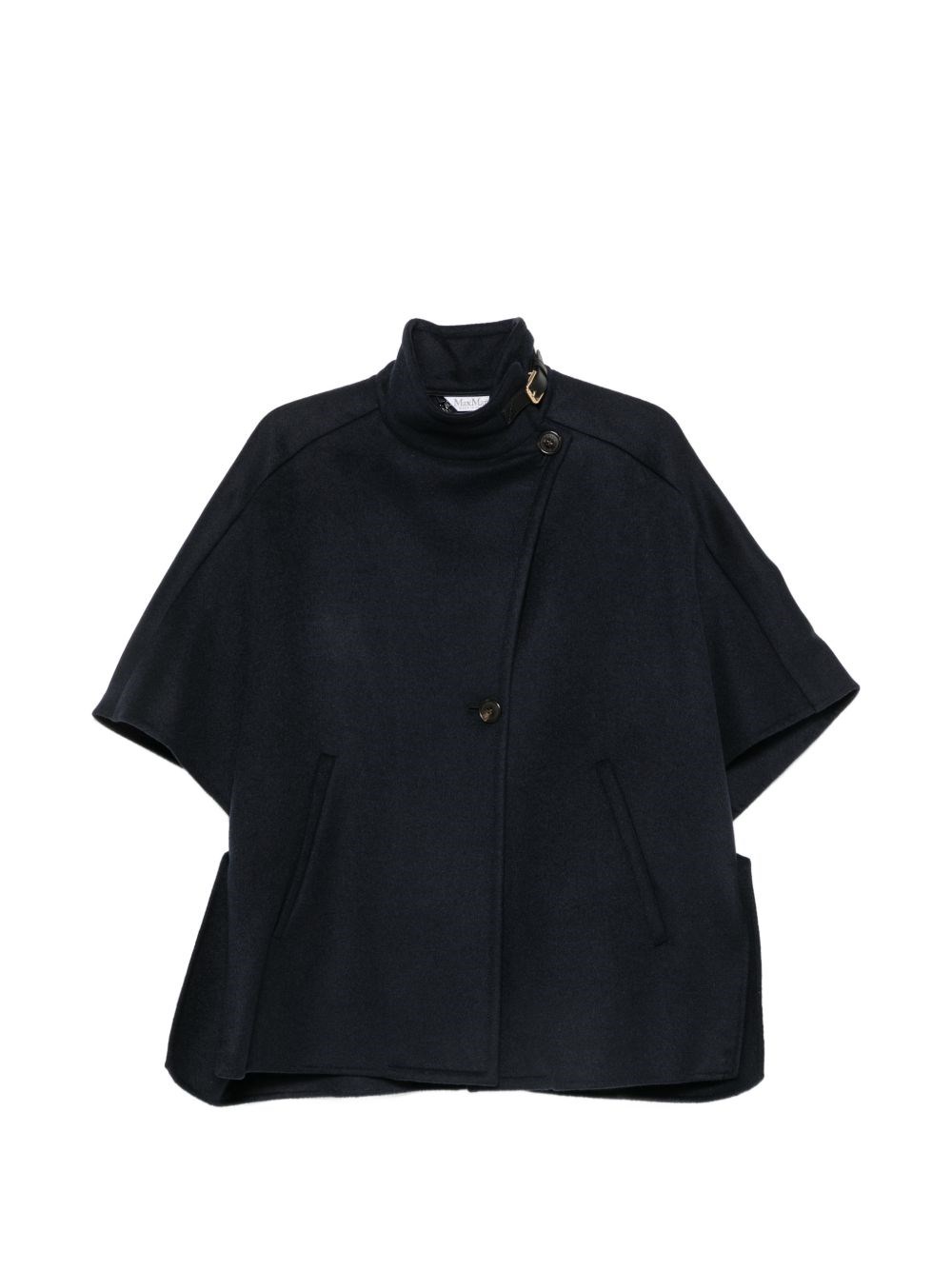 Max Mara Derrik Cape In Navy Blue Cashmere