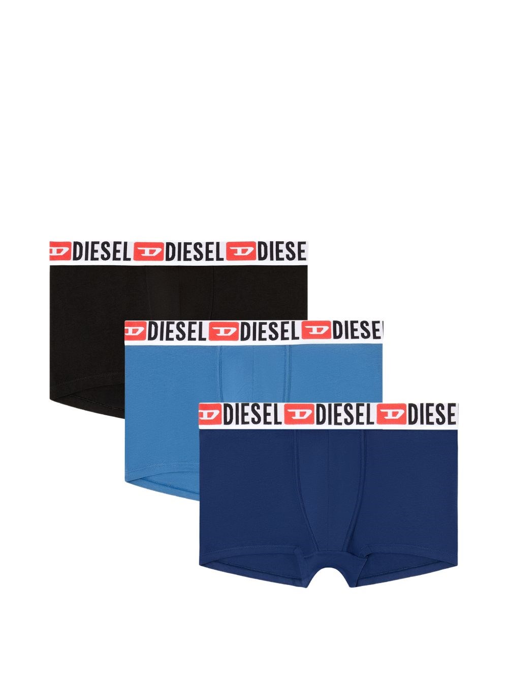 Diesel Uomo Blu Set Di Tre Boxer In Cotone