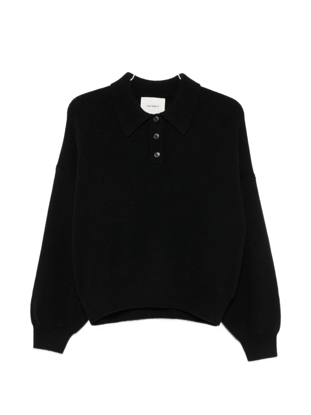 Lisa Yang Etta Polo With Buttons In Black