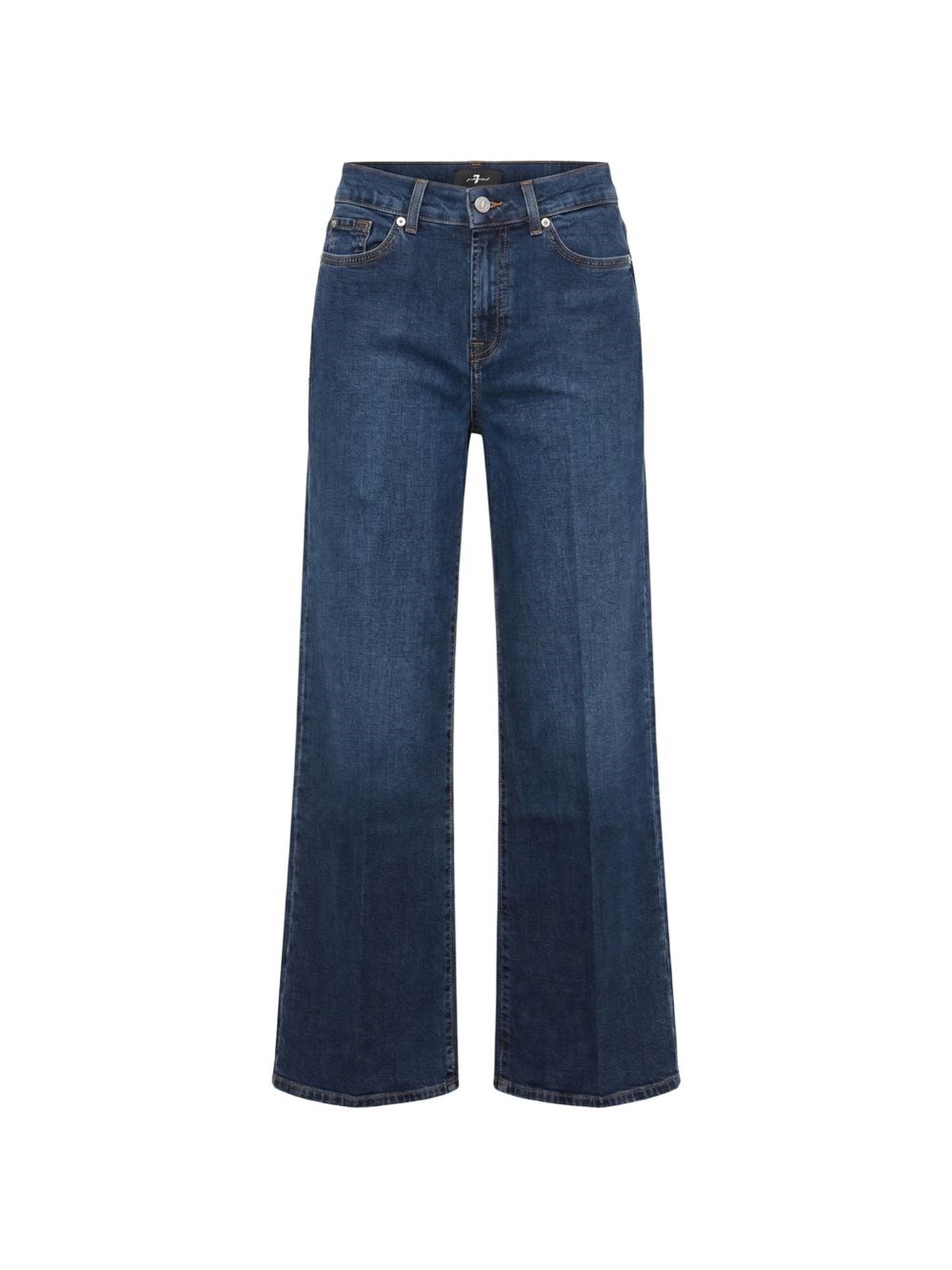 7 For All Man Kind Straight Indigo Denim Jeans In Blue