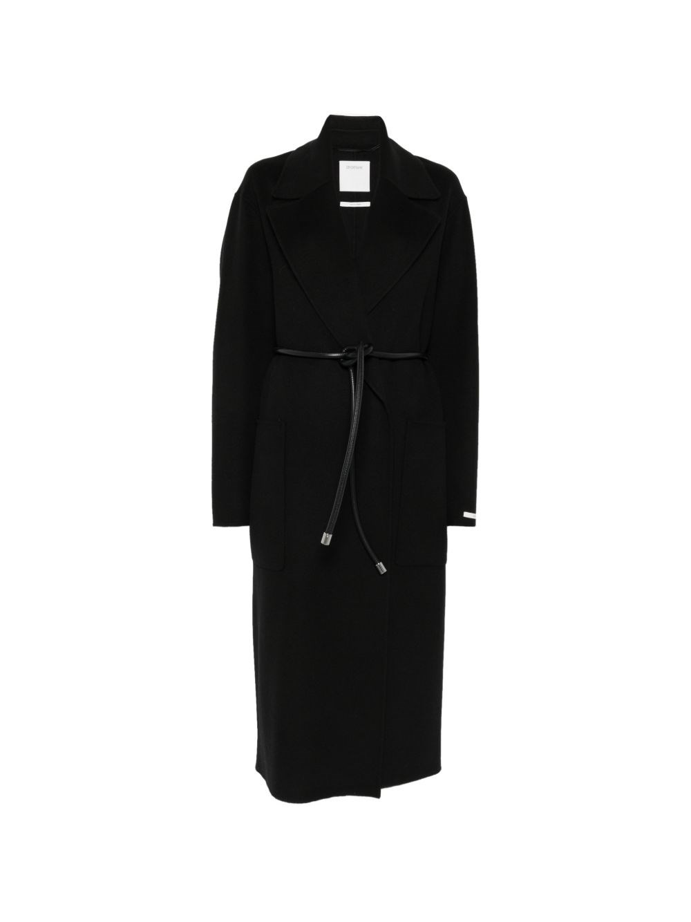 Sportmax Donna Nero Cappotto Zannata Con Cintura