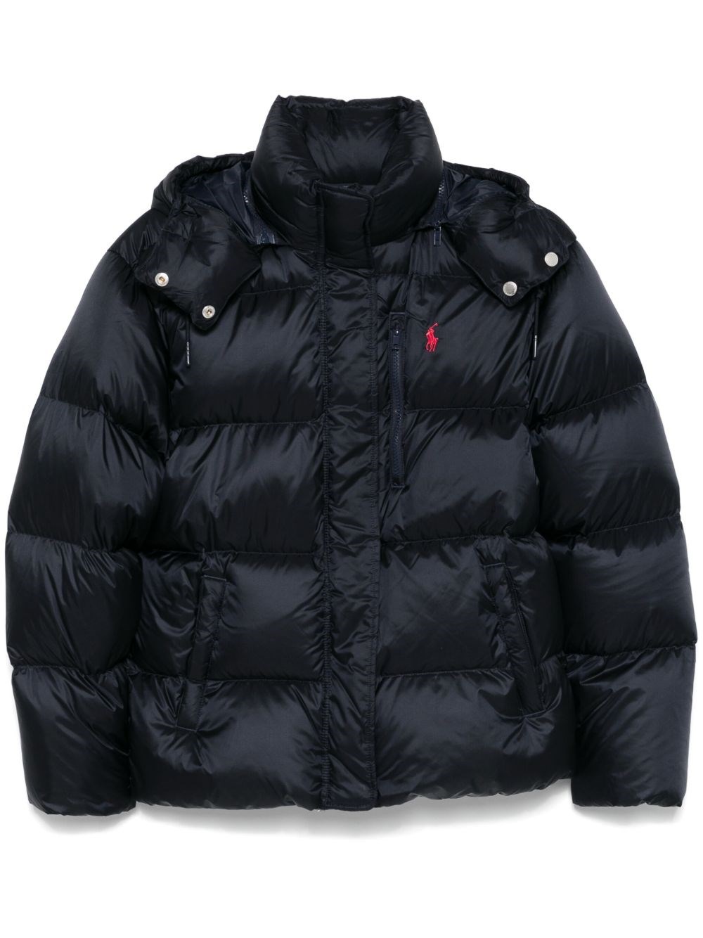 Polo Ralph Lauren Hooded Down Jacket In Blue