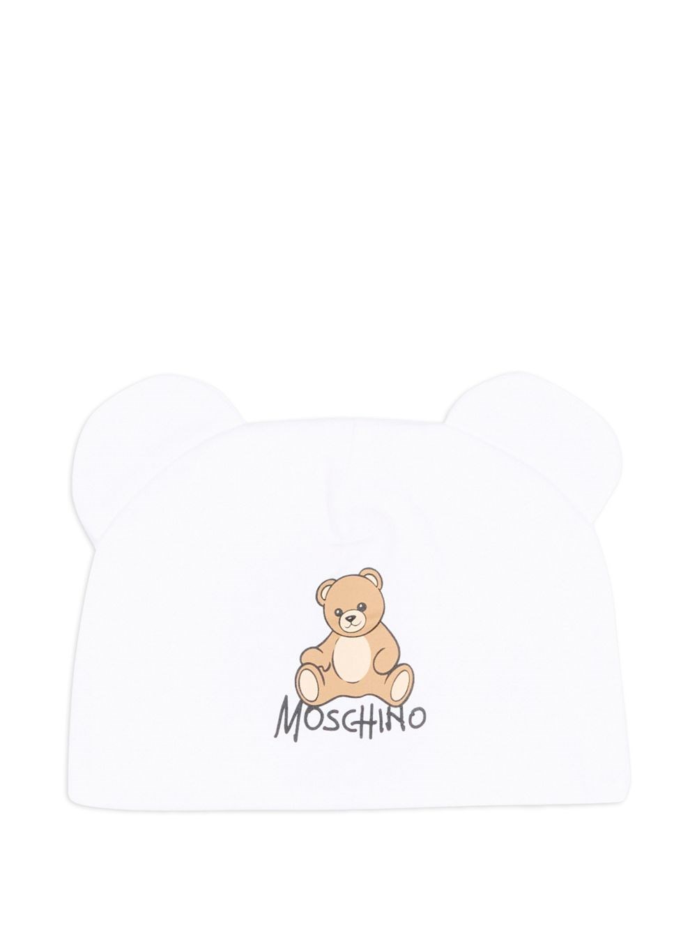 Moschino Hat With Teddy Bear Application In White