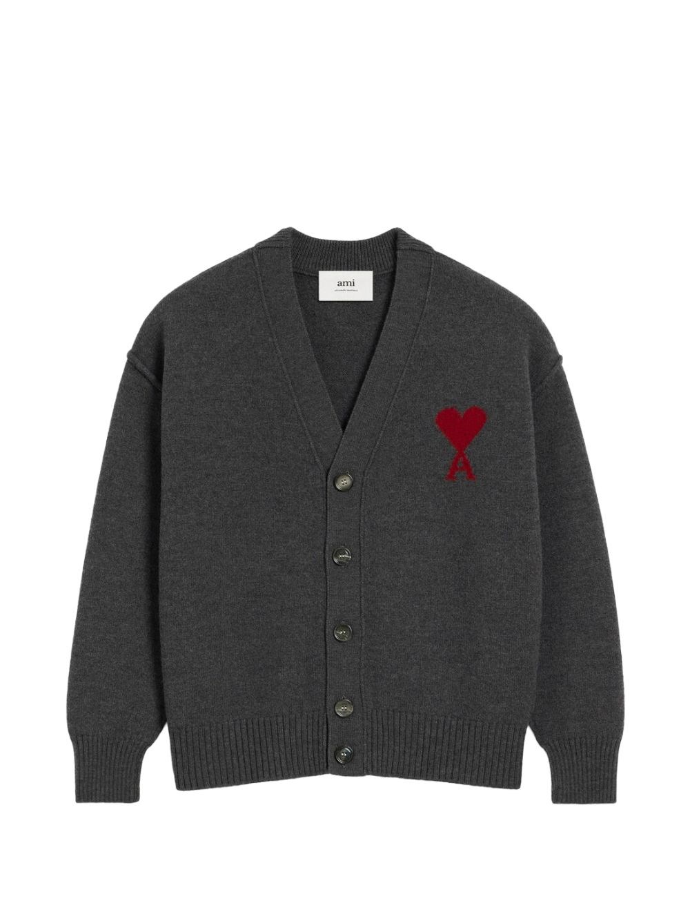 Ami Paris Donna Grigio - Cardigan In Lana - Knitwear - S - Immagine 4