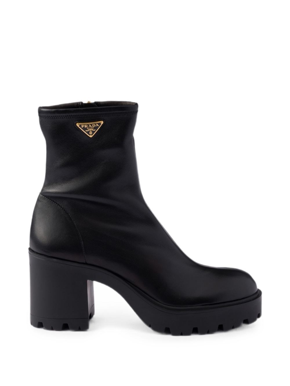 Prada Boots With Logo Plaque In Black