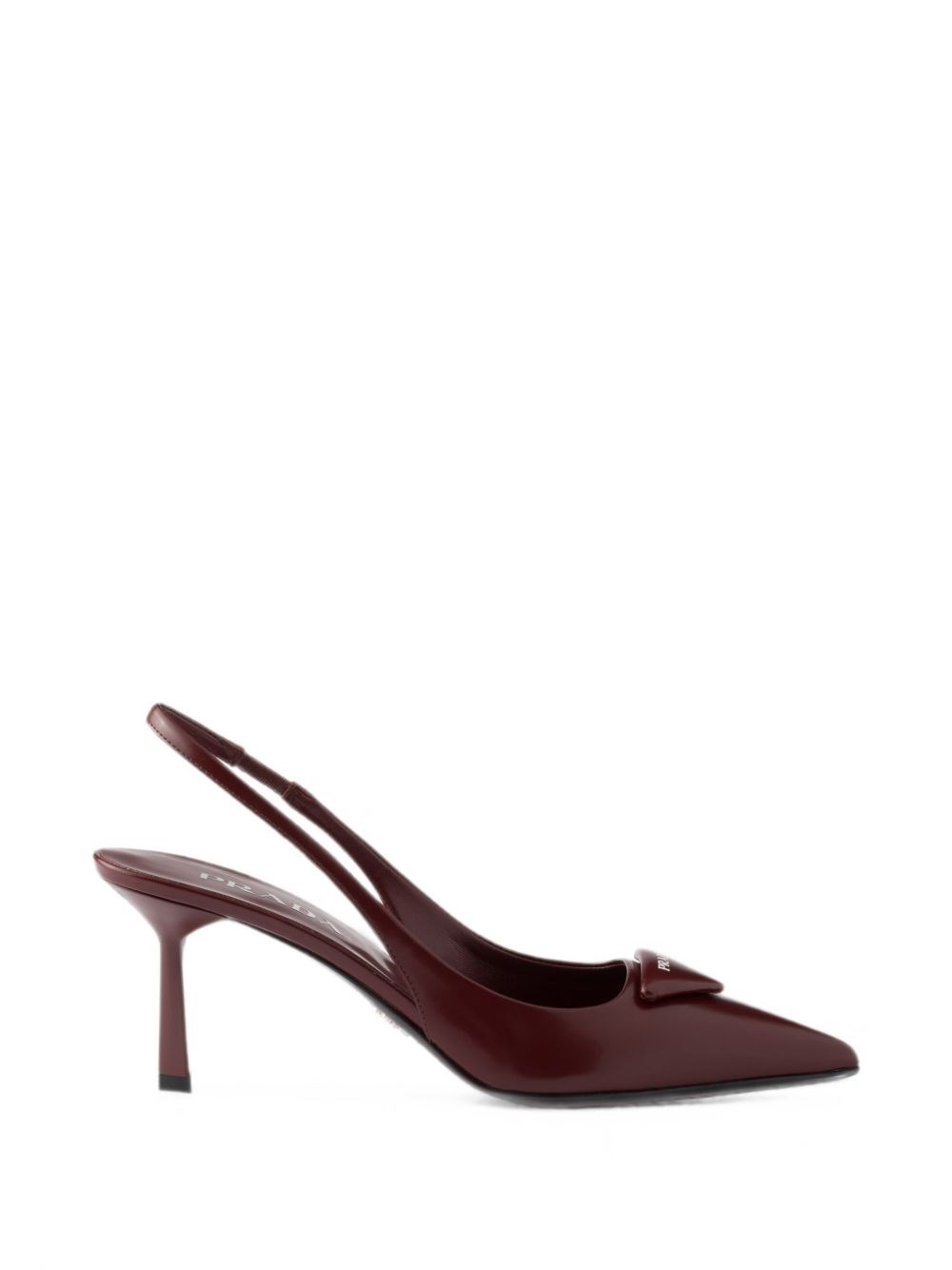 Prada Slingback Pumps In Leather With Brushed Finish In Red