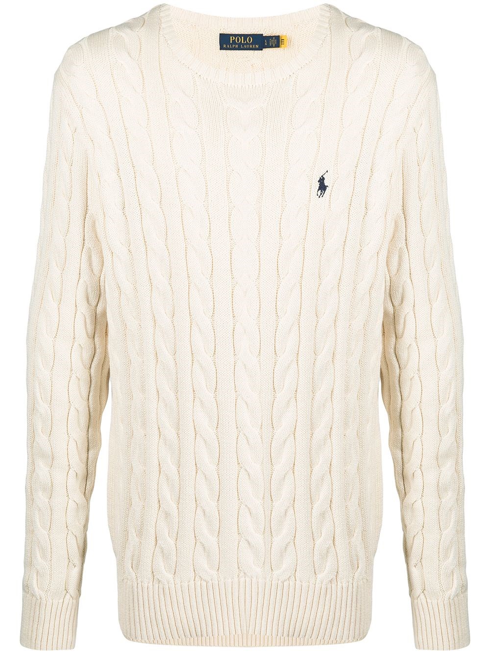 Polo Ralph Lauren Uomo Bianco Maglione Con Logo Ricamato
