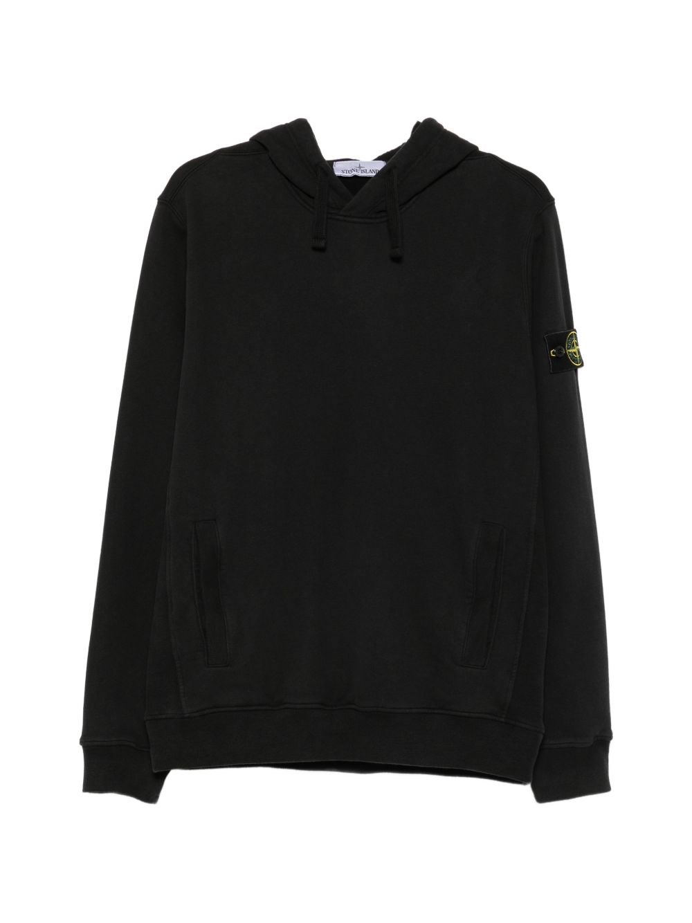 Stone Island Uomo Nero Felpa Con Cappuccio E Coulisse Con Logo