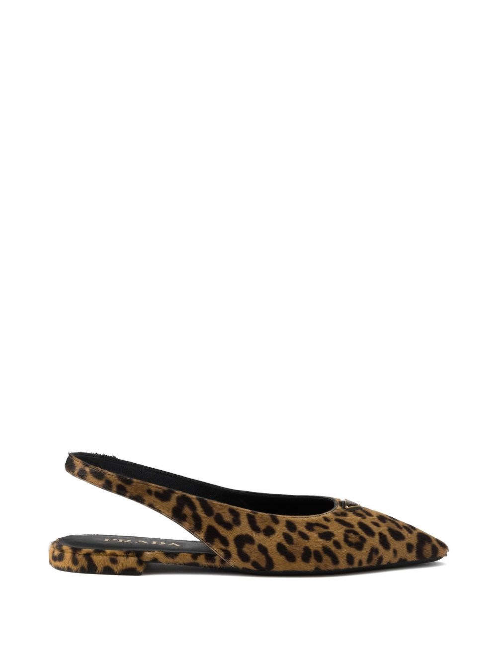 Prada Leopard Haircalf Slingback Flats In Brown