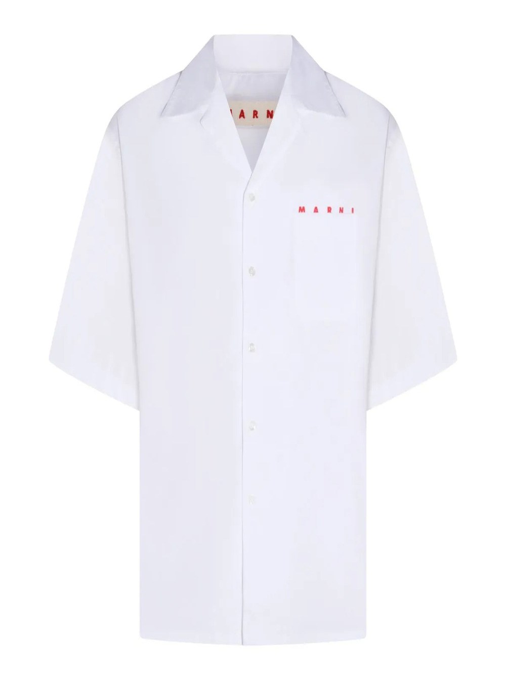 Marni Uomo Bianco Camicia Con Logo