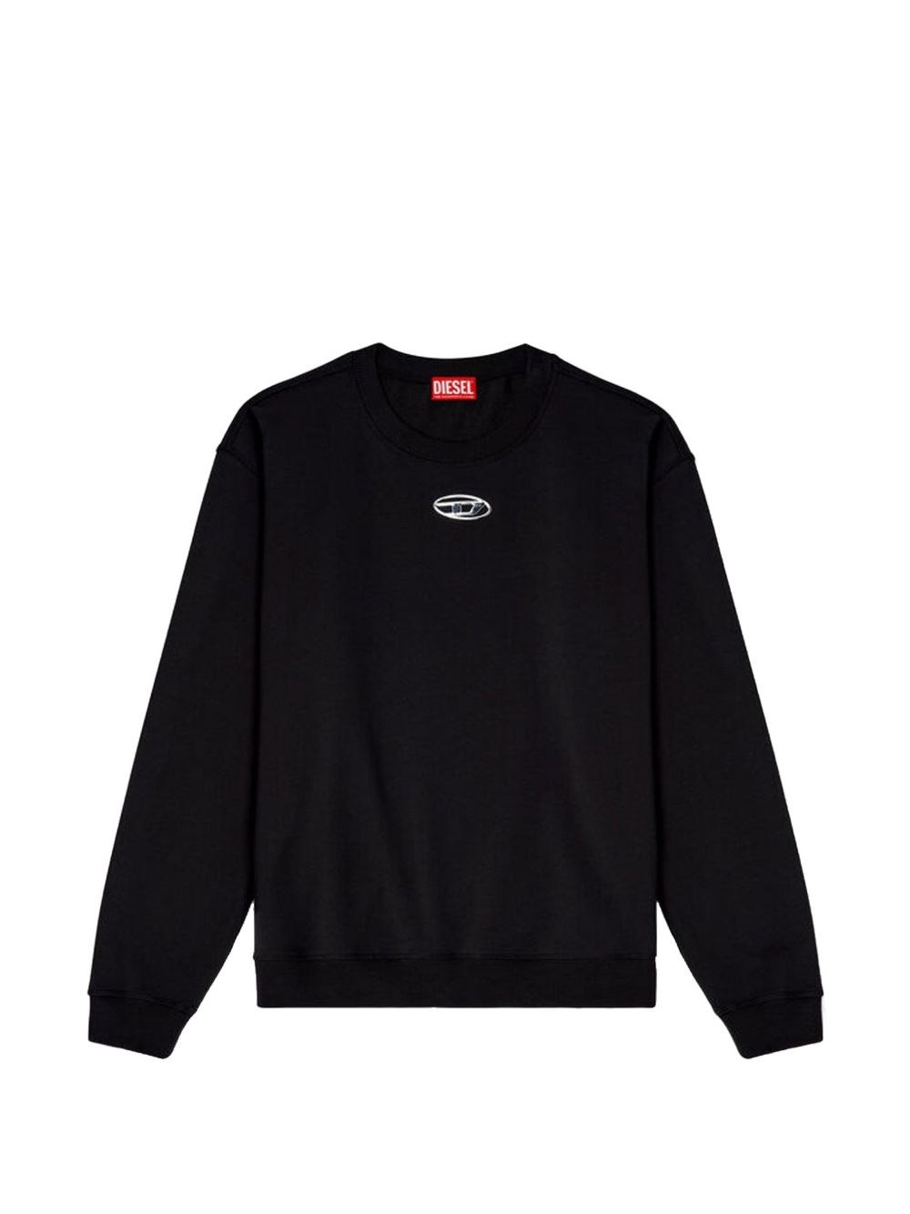 Diesel Uomo Nero Felpa Con Placca Logo