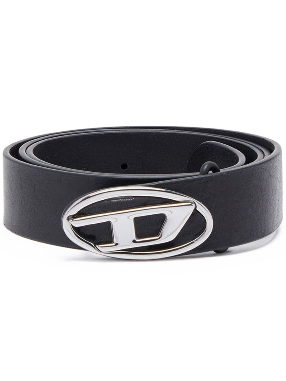 Diesel Uomo Nero Cintura 1Dr Con Fibbia Logo In Pelle Di Vitello