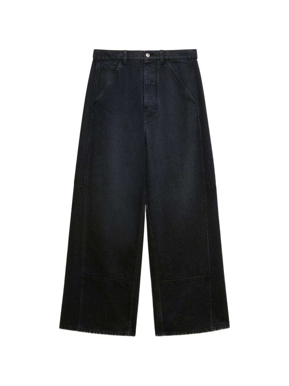 Marni Uomo Nero Jeans Oversize Con Tasche Carpenter
