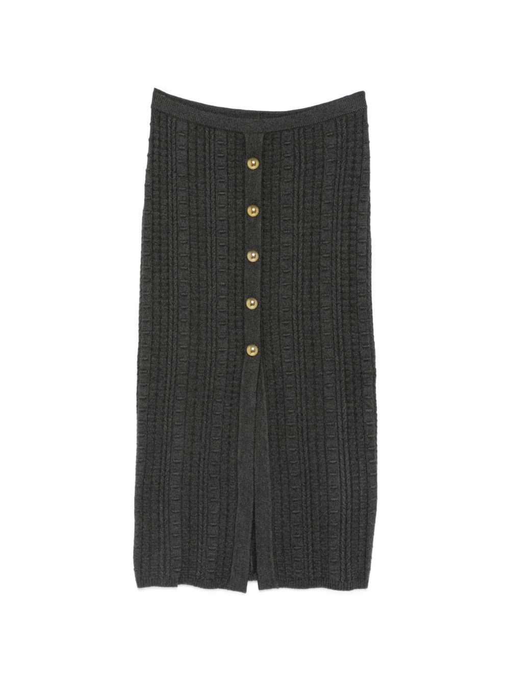 Twinset Donna Grigio Gonna Midi Aderente Con Bottoni