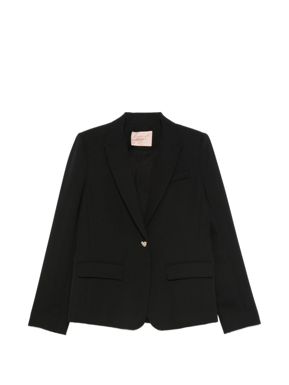 Twinset Donna Nero Blazer Con Bottoni A Cuore