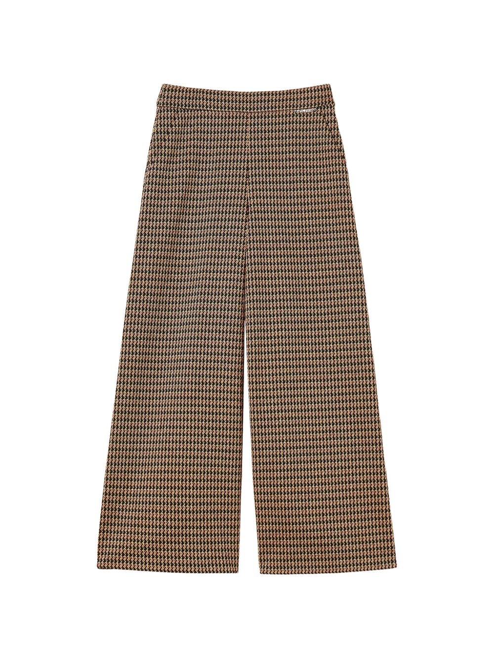 Twinset Kids Ragazza Marrone Pantaloni Palazzo Con Motivo Pied-De-Poule