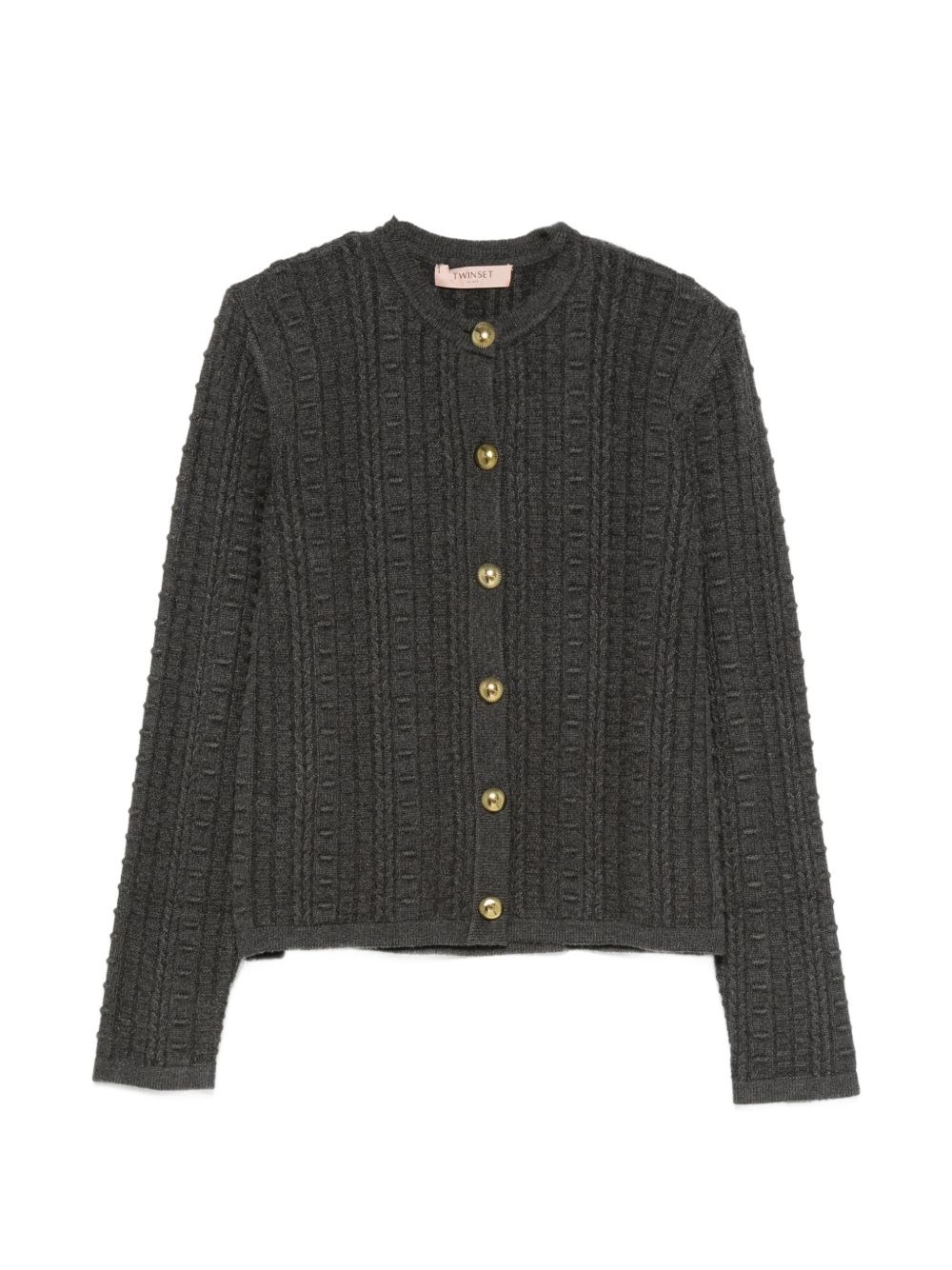 Twinset Donna Grigio Giacca Abbottonata In