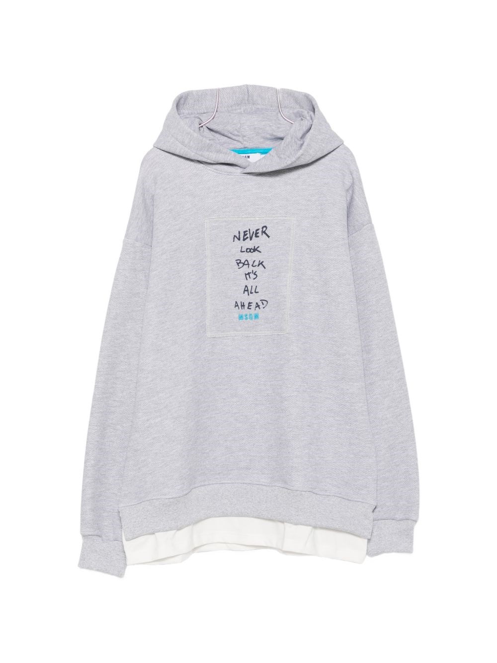 Msgm Kids' Layered Effect Hoodie In Gray