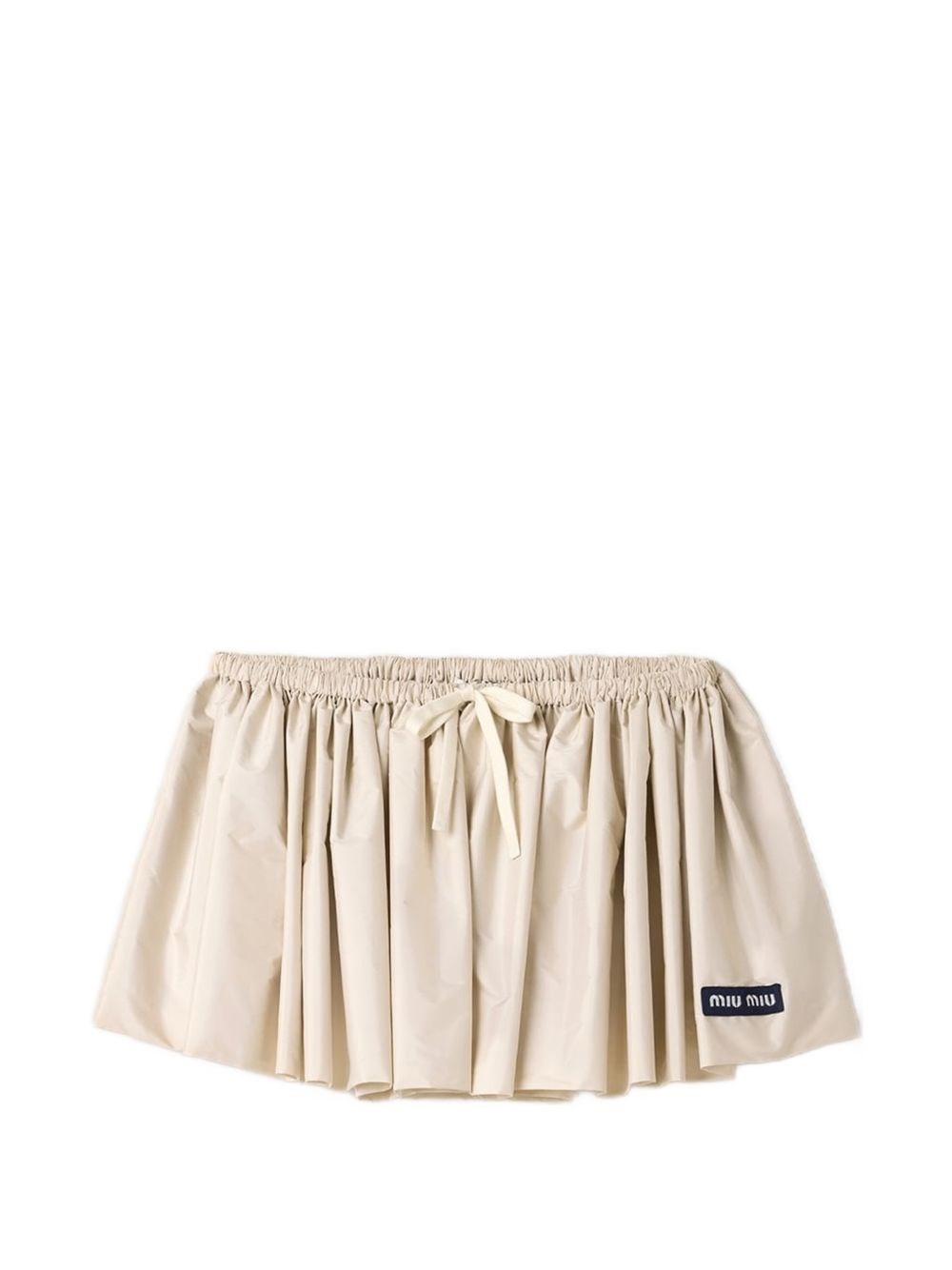 Miu Miu Mini Skirt In Pongee With Refined Details In Blue