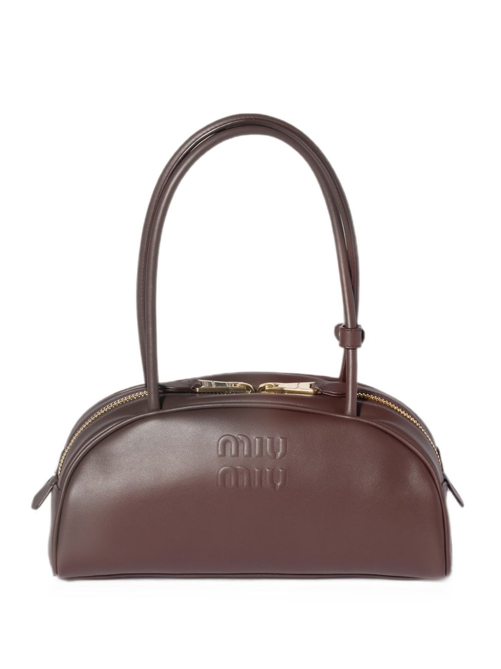 Miu Miu Donna Marrone Borsa Clutch Beau Con Logo Goffrato