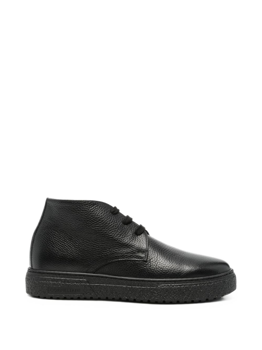 Corneliani Leather Ankle Boots In Black