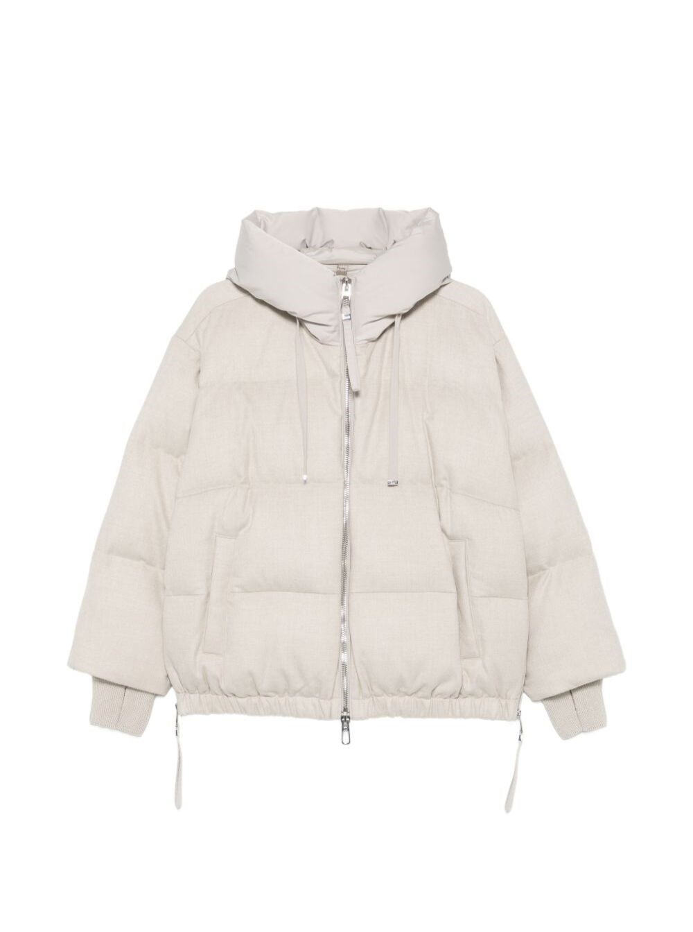 Duno Quilted Hooded Down Jacket In White