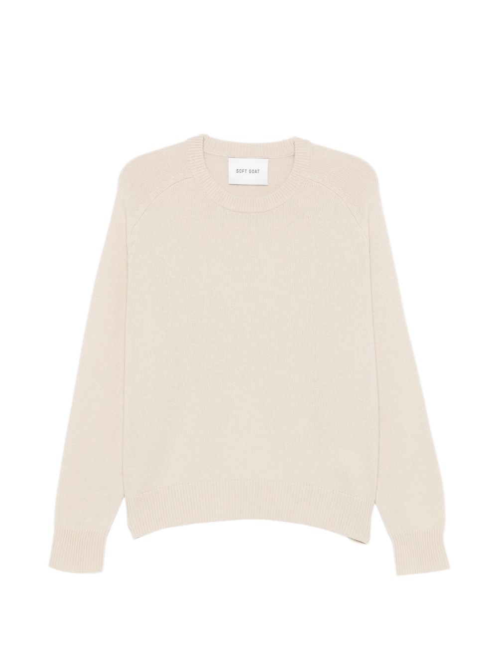 Soft Goat Raglan Sleeve Sweater In White