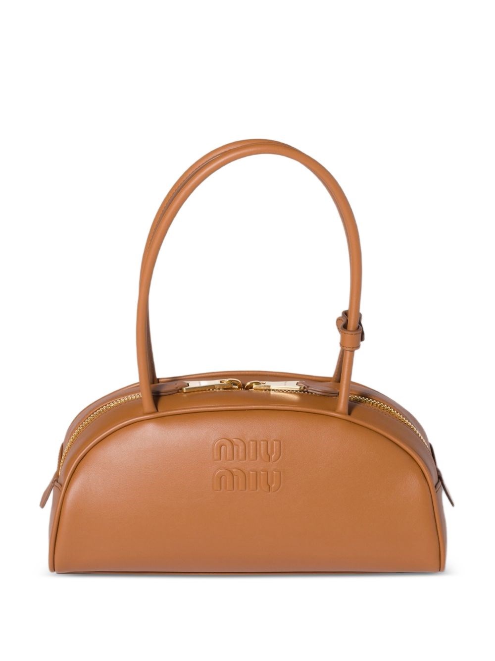 Miu Miu Donna Marrone Borsa A Tracolla Media Beau Con Logo In Rilievo