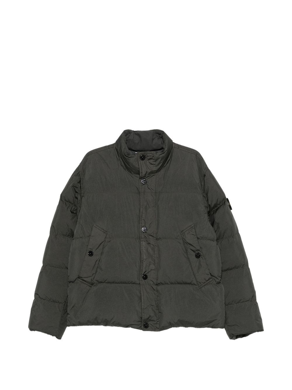 Stone Island Uomo Grigio Giacca Con Zip Imbottita