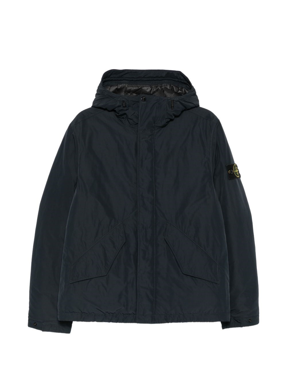 Stone Island Uomo Blu Piumino Con Cappuccio E Logo