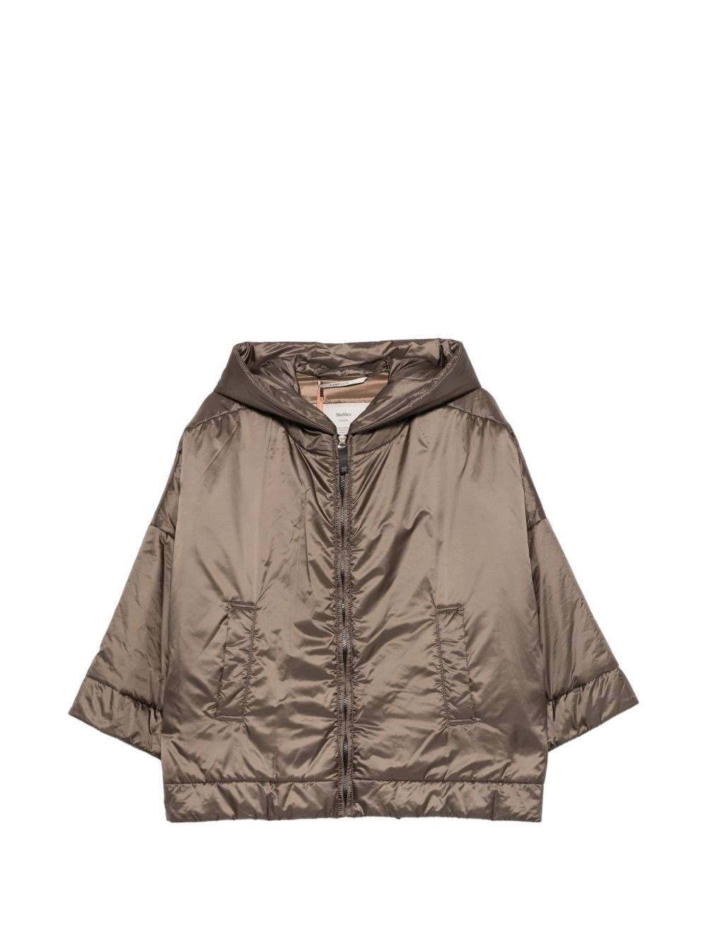 Max Mara The Cube Donna Marrone Giacca Fiore Con Cappuccio