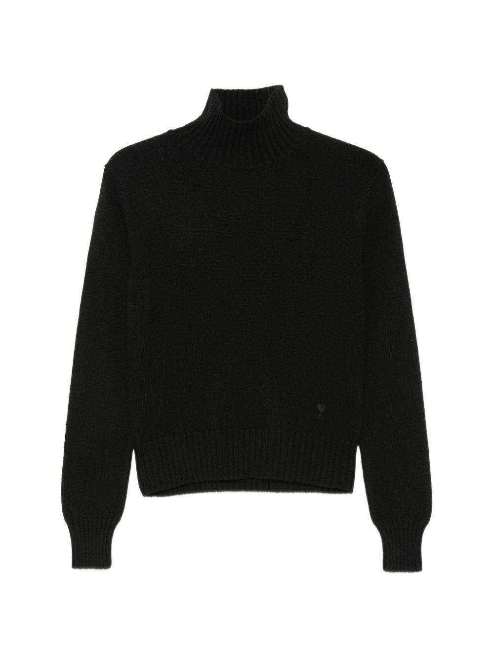 Ami Paris Uomo Nero - De Coeur Turtleneck - Knitwear - S - Immagine 3