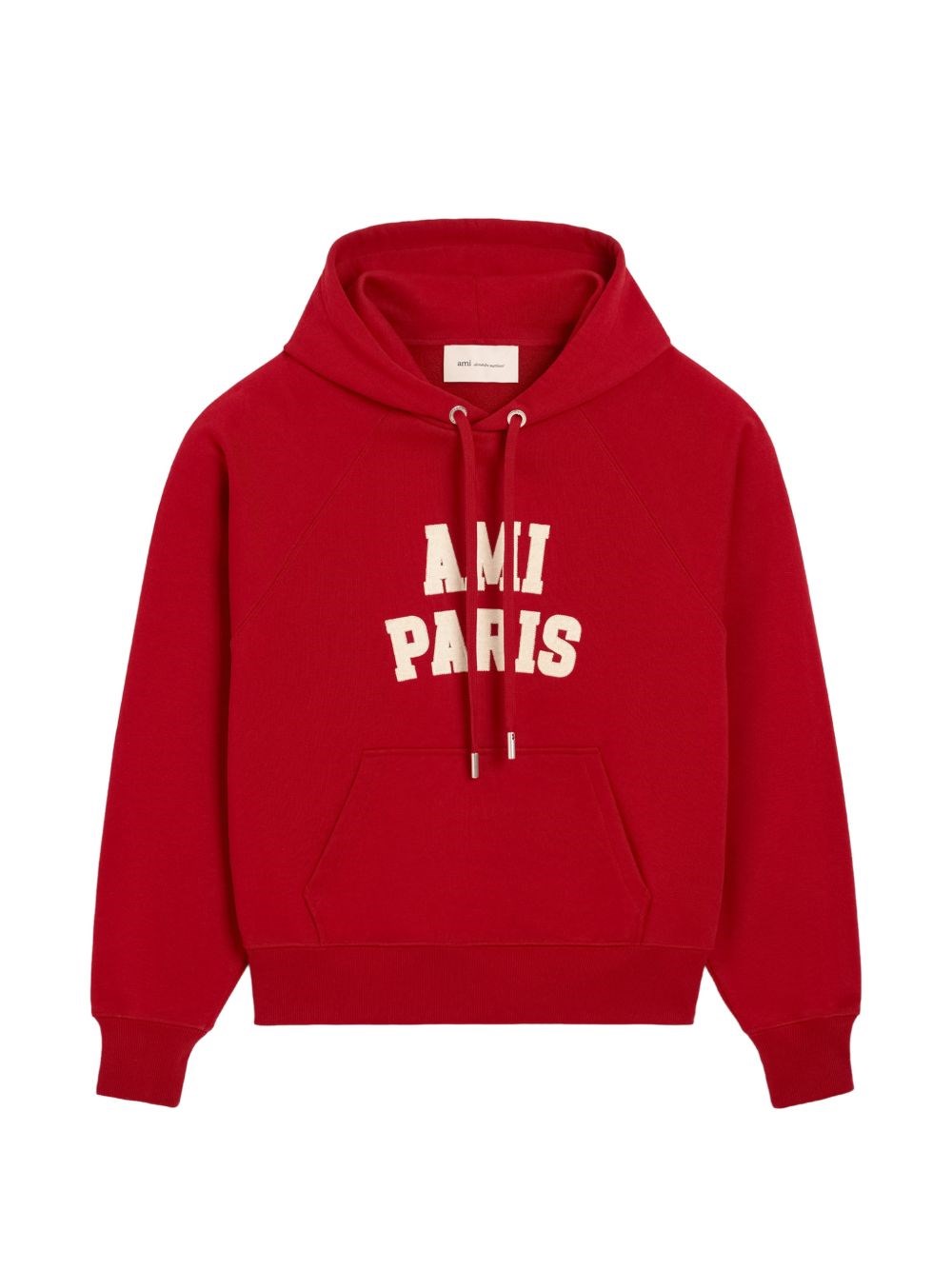 Ami Paris Unisex - Red Cotton Hoodie With Embroidery Red - Size: M - Immagine 4