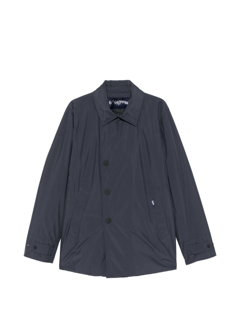 Add Coat With Logo Detail In Blue