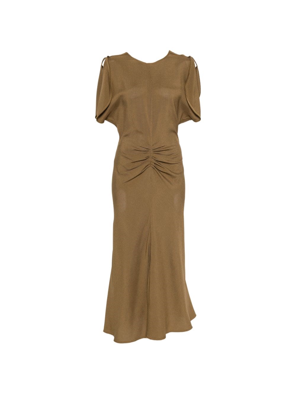Victoria Beckham Donna Verde Abito Midi Bila Con Ruches