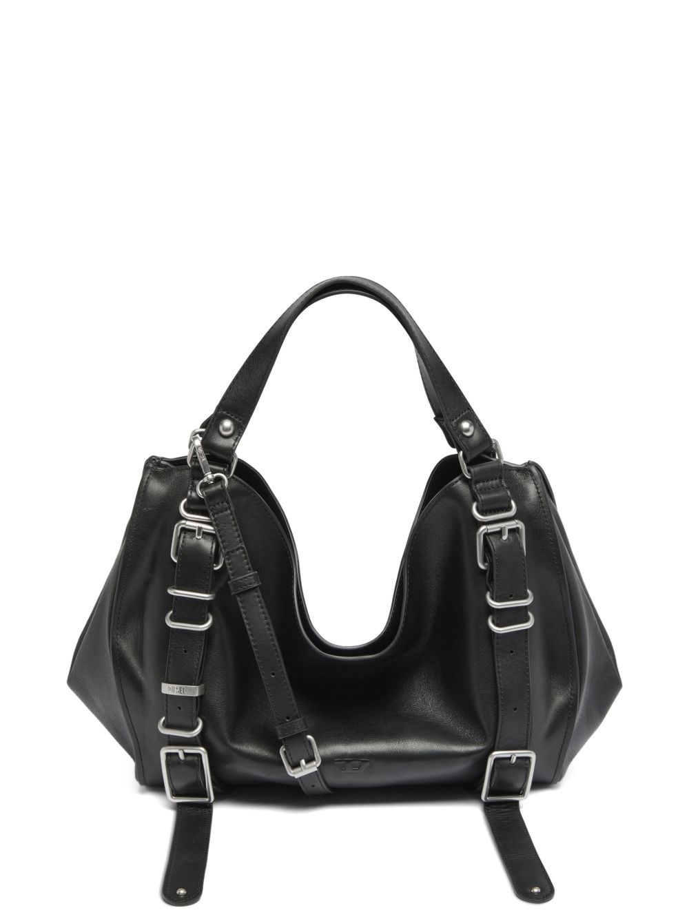 Diesel Donna Nero Borsa Tote D-One-Medium In Pelle Trattata Con Manico