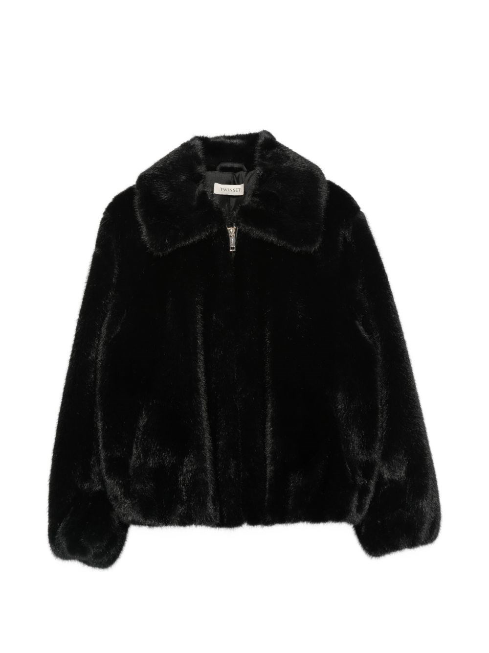 Twinset Kids Ragazza Nero Giacca Con Zip In Pelliccia Sintetica