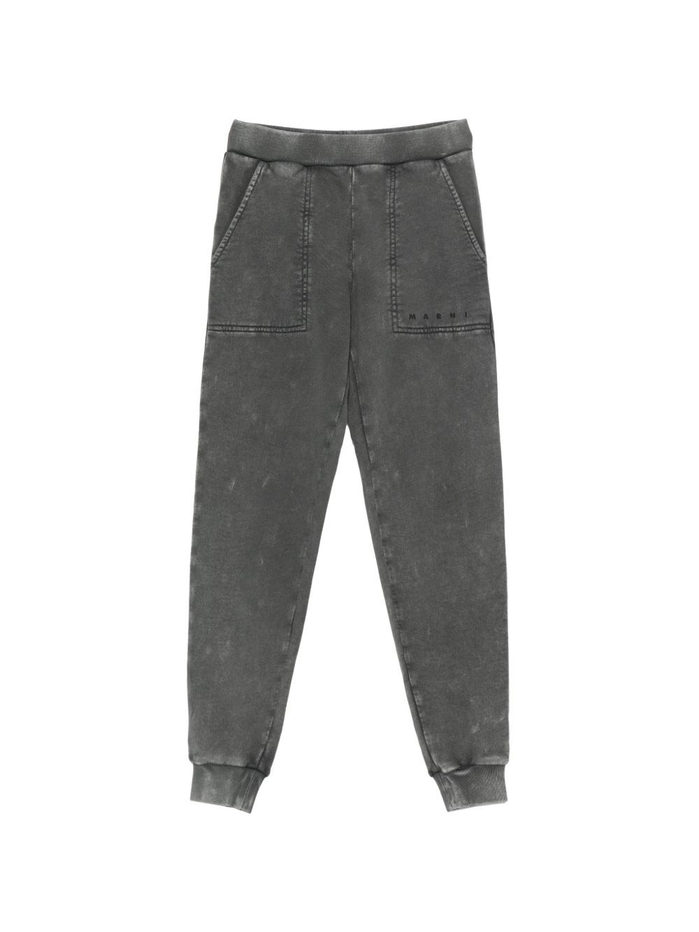 Marni Sports Trousers With  Kids Print In Gray