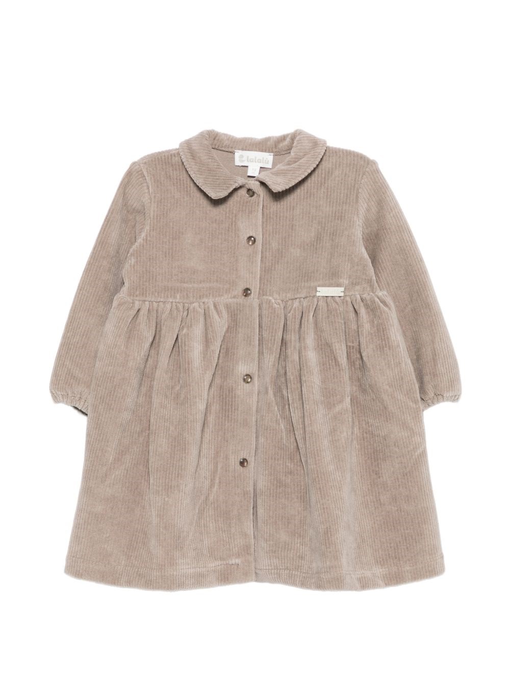 Lalalù Flared Corduroy Dress In Brown