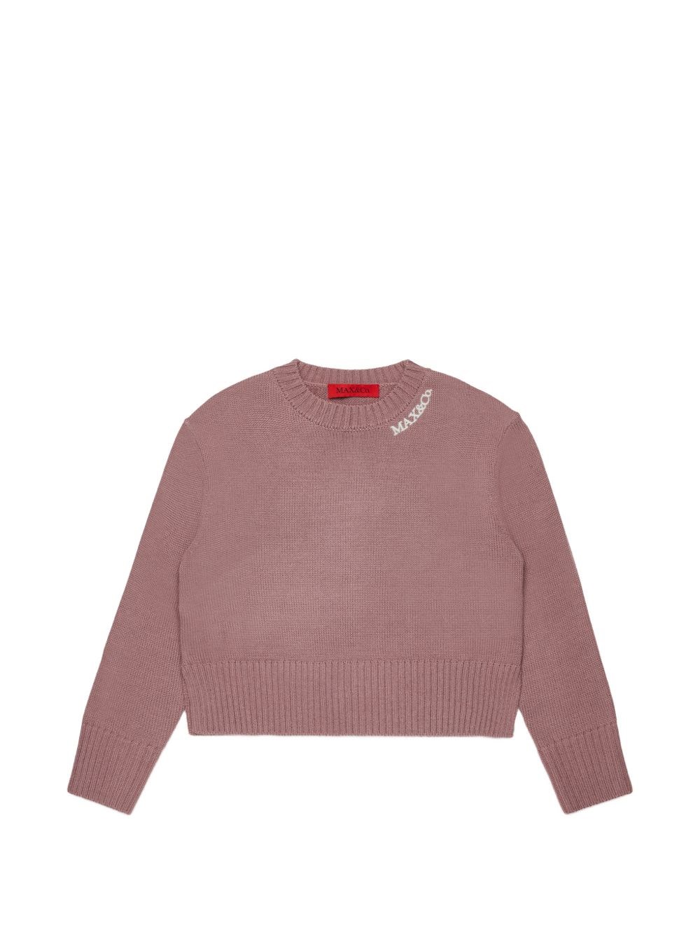 Max&Co Kids Ragazza Viola Maglione Con Ricamo