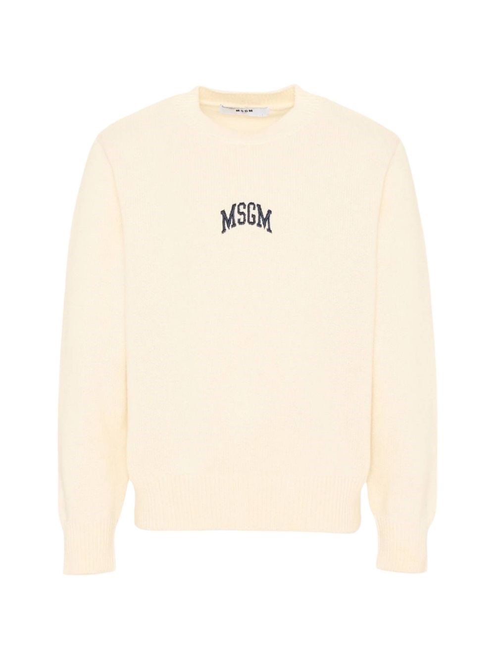 Msgm Sweater With Embroidered Logo  Kids In Neutral