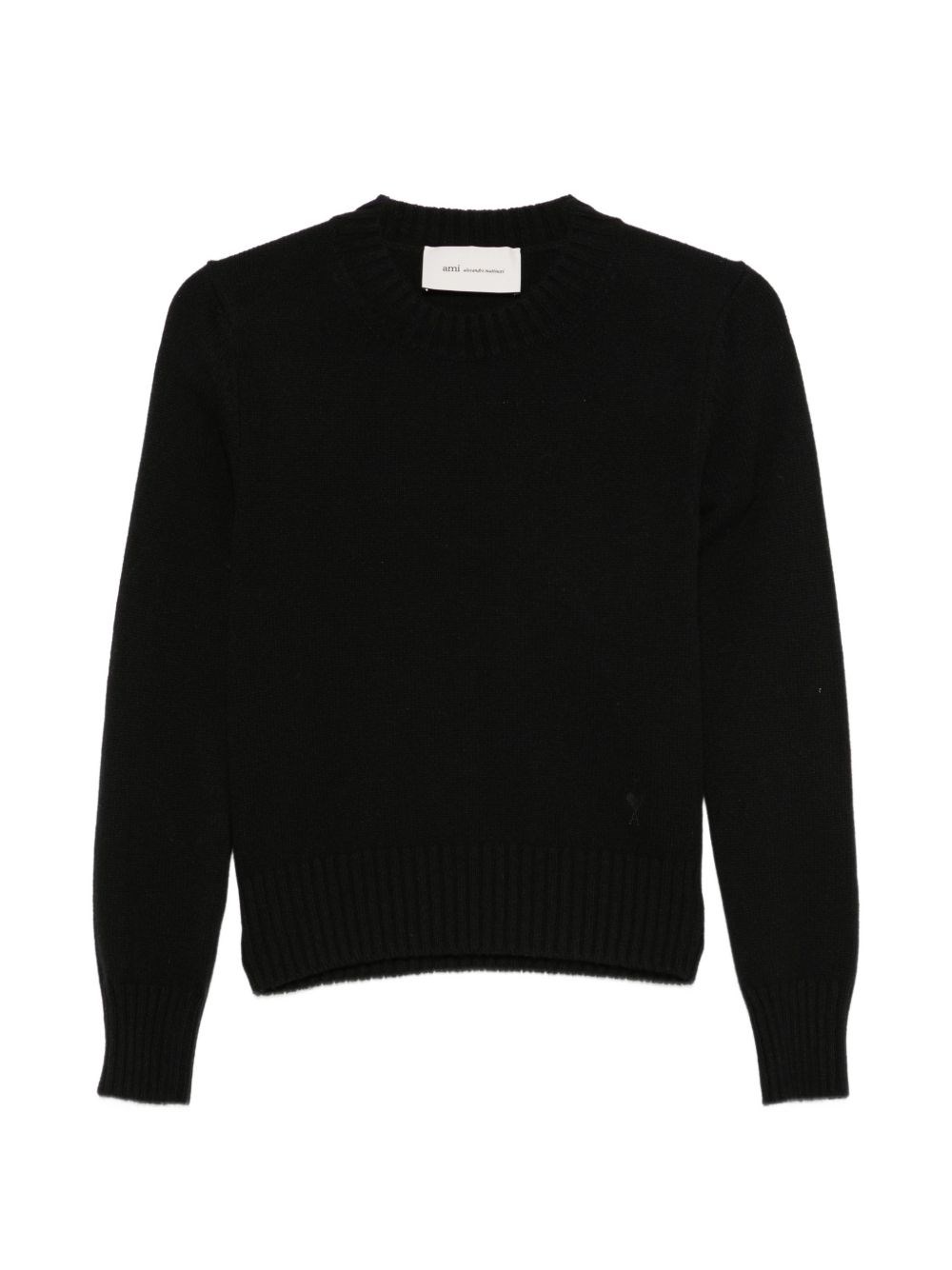 Ami Paris Donna Nero - Maglione Girocollo Con Ami De Coeur Tonal - Knitwear - S - Immagine 3