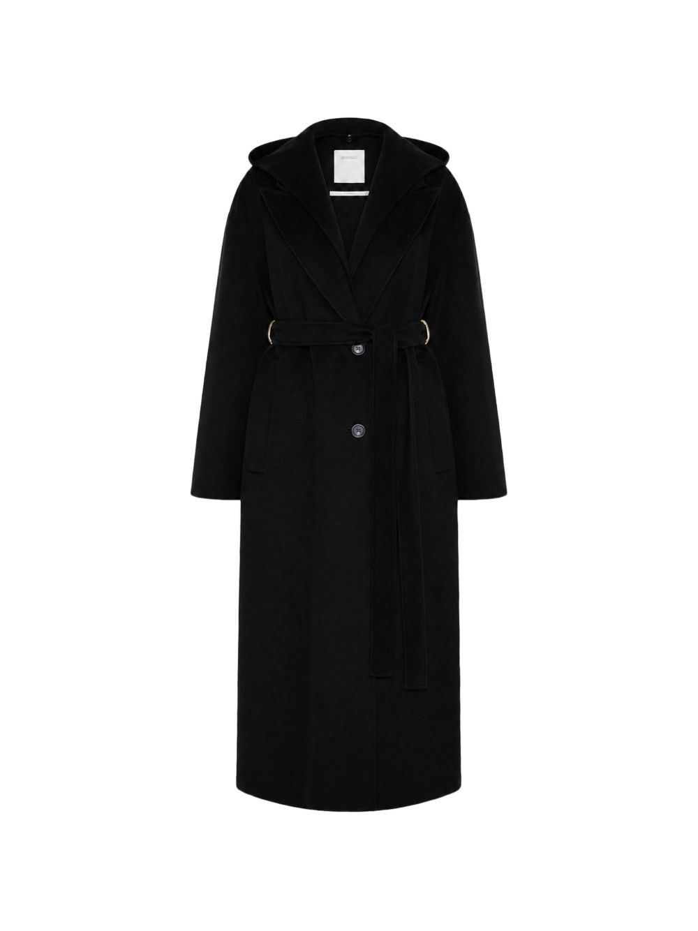 Sportmax Donna Nero Cappotto Oversize Con Cappuccio