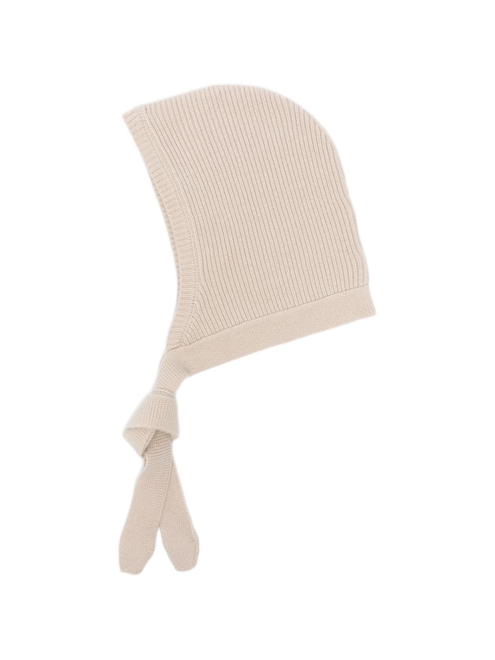 Soft Goat Ribbed Cashmere Beanie 100% In White
