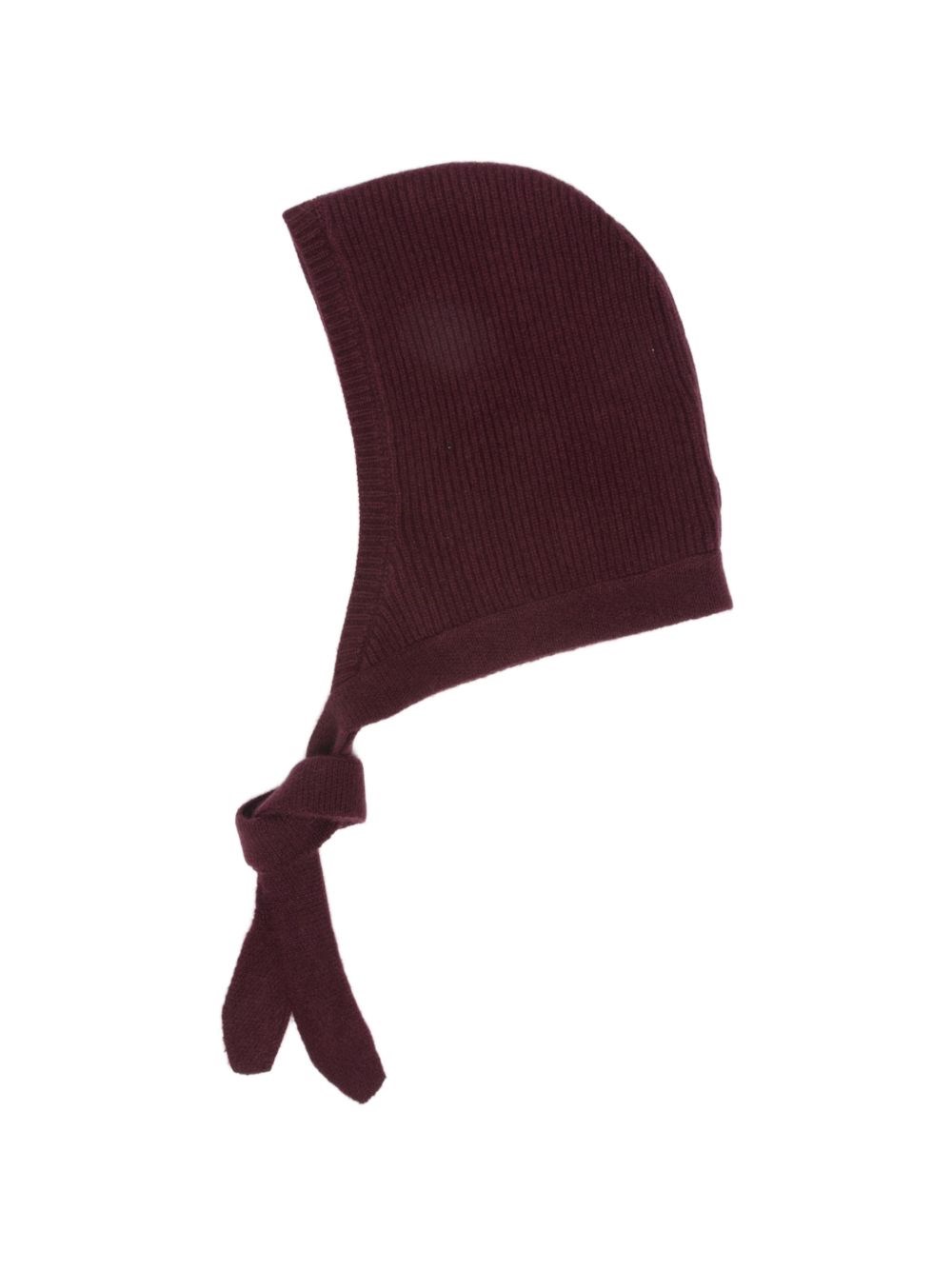 Soft Goat Ribbed Bordeaux Beanie In Red