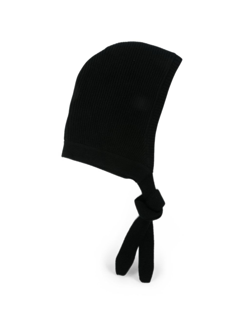 Soft Goat Ribbed Beanie In Black
