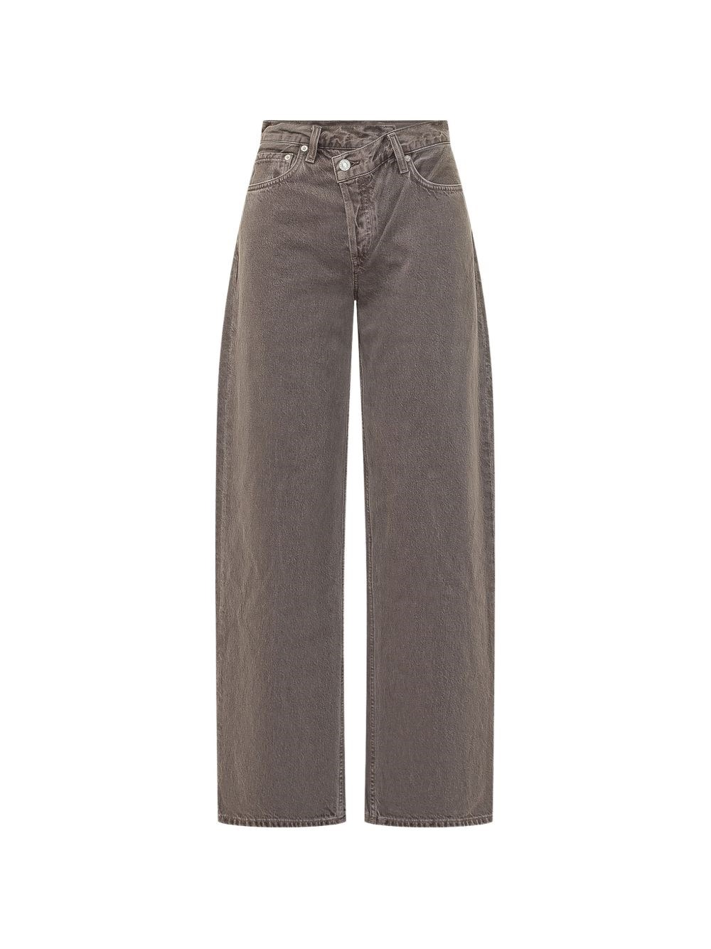Agolde Arc Criss Cross Relaxed Jeans In Gray